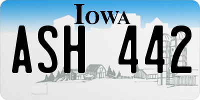 IA license plate ASH442