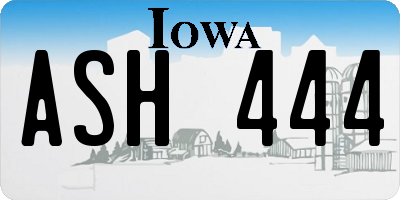 IA license plate ASH444