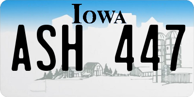 IA license plate ASH447