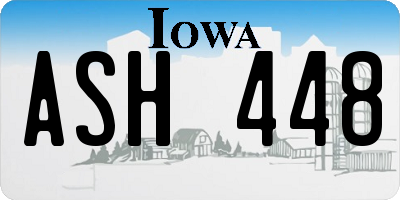 IA license plate ASH448