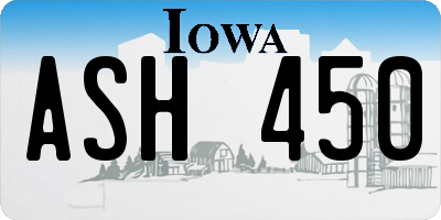 IA license plate ASH450