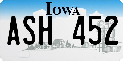 IA license plate ASH452