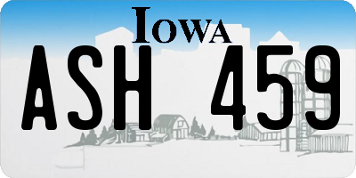 IA license plate ASH459