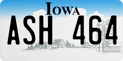 IA license plate ASH464