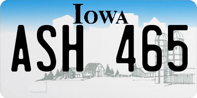 IA license plate ASH465