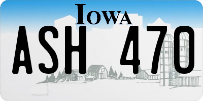 IA license plate ASH470