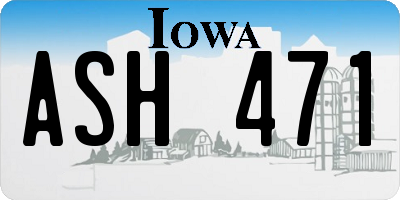 IA license plate ASH471