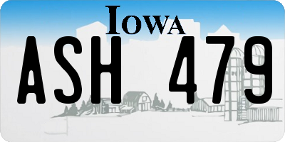 IA license plate ASH479