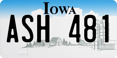 IA license plate ASH481