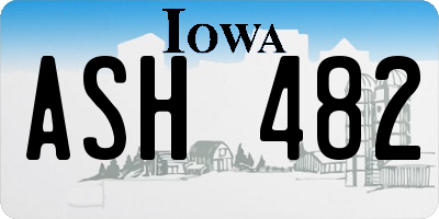 IA license plate ASH482