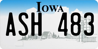 IA license plate ASH483