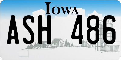 IA license plate ASH486