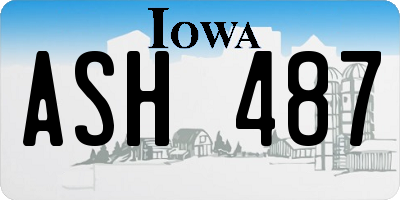 IA license plate ASH487