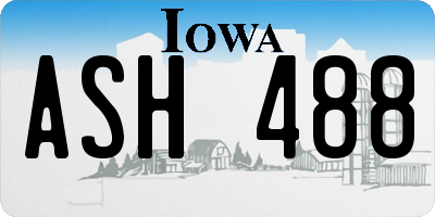 IA license plate ASH488