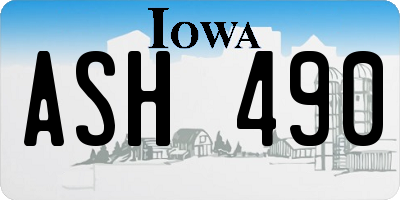 IA license plate ASH490