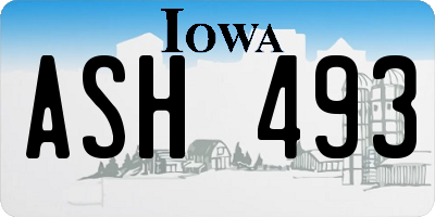 IA license plate ASH493