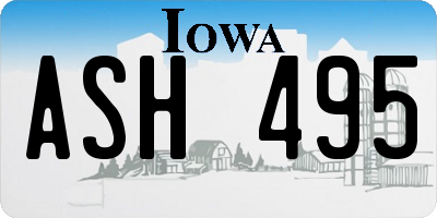 IA license plate ASH495