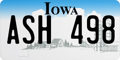 IA license plate ASH498