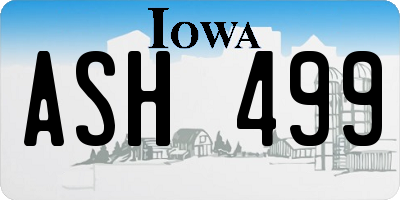 IA license plate ASH499