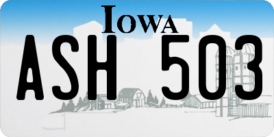 IA license plate ASH503