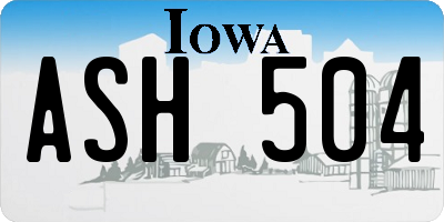 IA license plate ASH504