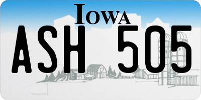 IA license plate ASH505