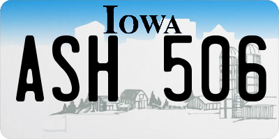 IA license plate ASH506