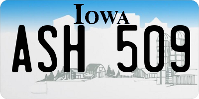 IA license plate ASH509