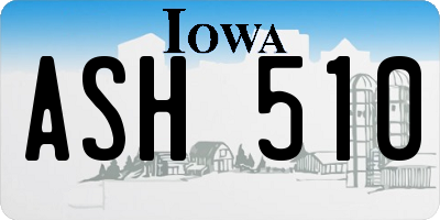 IA license plate ASH510