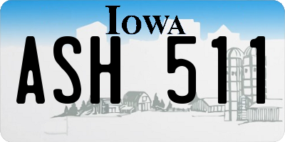 IA license plate ASH511