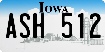 IA license plate ASH512