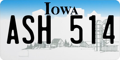 IA license plate ASH514