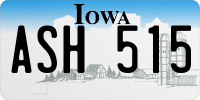 IA license plate ASH515