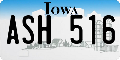 IA license plate ASH516