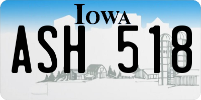 IA license plate ASH518