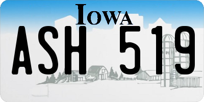 IA license plate ASH519