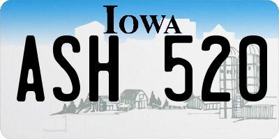 IA license plate ASH520