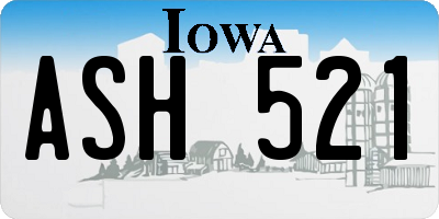 IA license plate ASH521