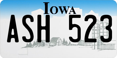 IA license plate ASH523