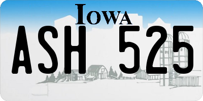 IA license plate ASH525