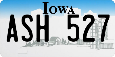 IA license plate ASH527