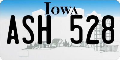 IA license plate ASH528