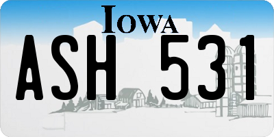 IA license plate ASH531