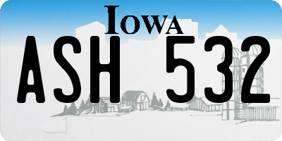 IA license plate ASH532