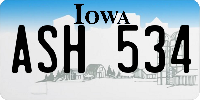 IA license plate ASH534