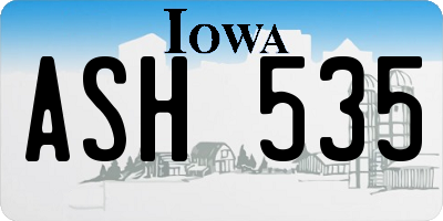IA license plate ASH535