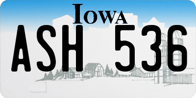 IA license plate ASH536