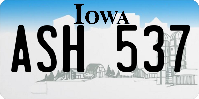 IA license plate ASH537