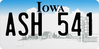 IA license plate ASH541