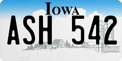 IA license plate ASH542